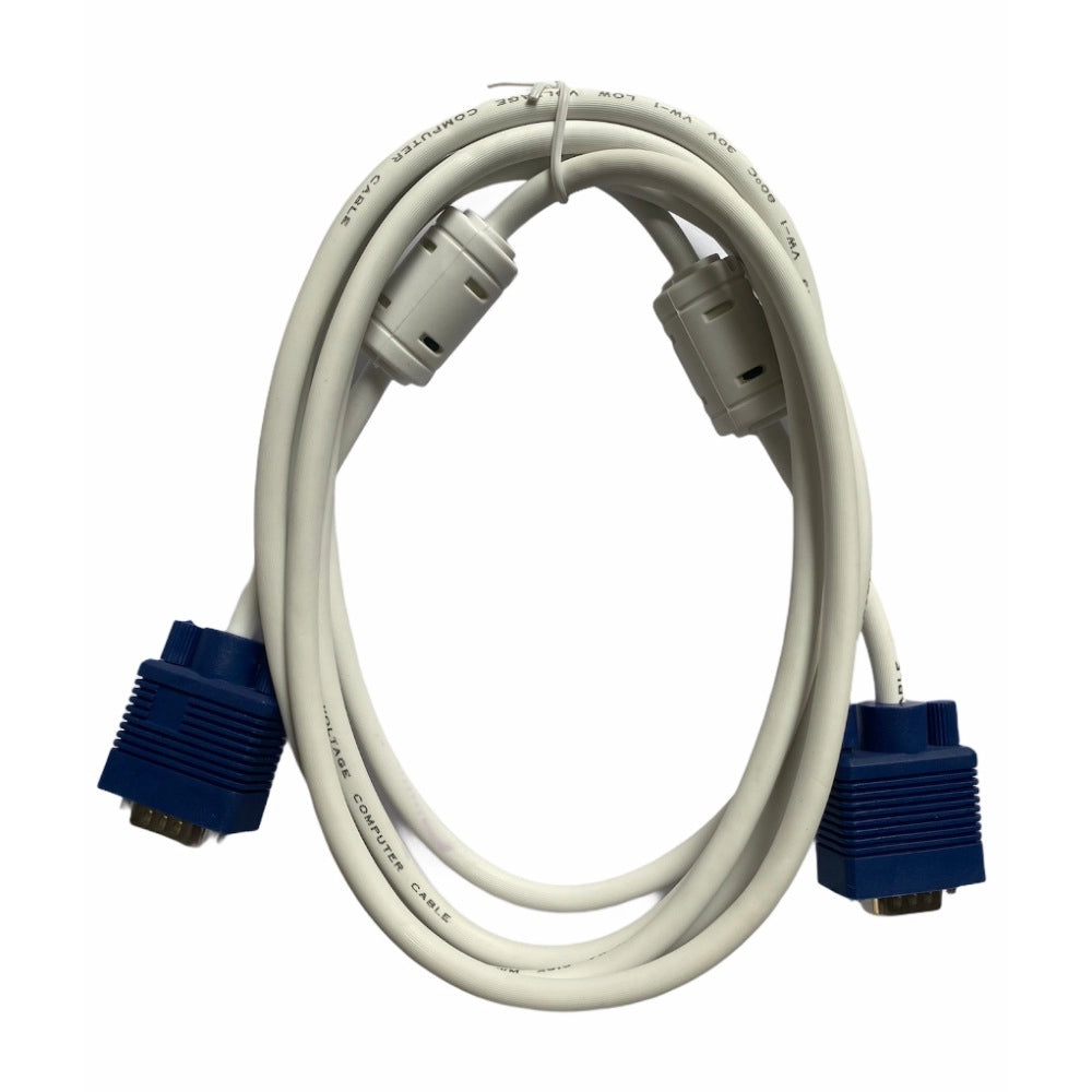 Fashion VGA Cable Male to Male 3 Yards Supports PC, Monitor, TV, LCD_LED, Plasma, Projector, TFT (White)