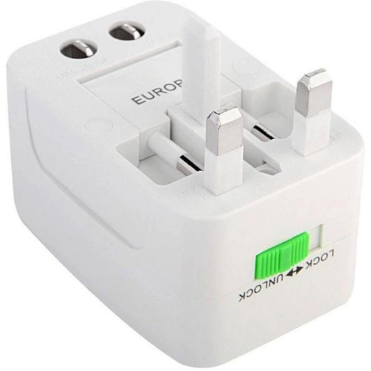 Fashion Universal Travel Adapter with 125V 6A, 250V Surge_Spike Protected Electrical Plug White (White)