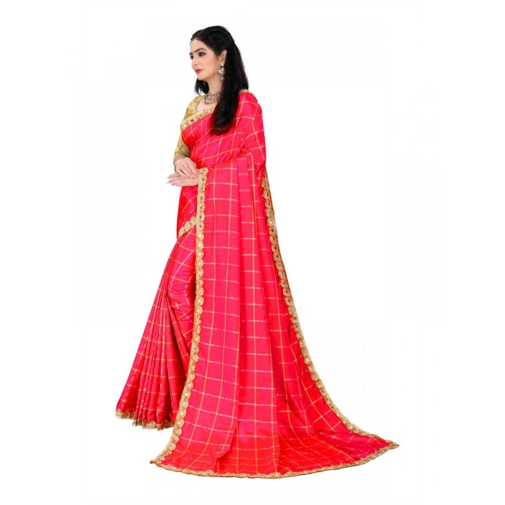 Amfyn Women's Sana Silk Saree With Blouse (Red, 5-6mtrs)
