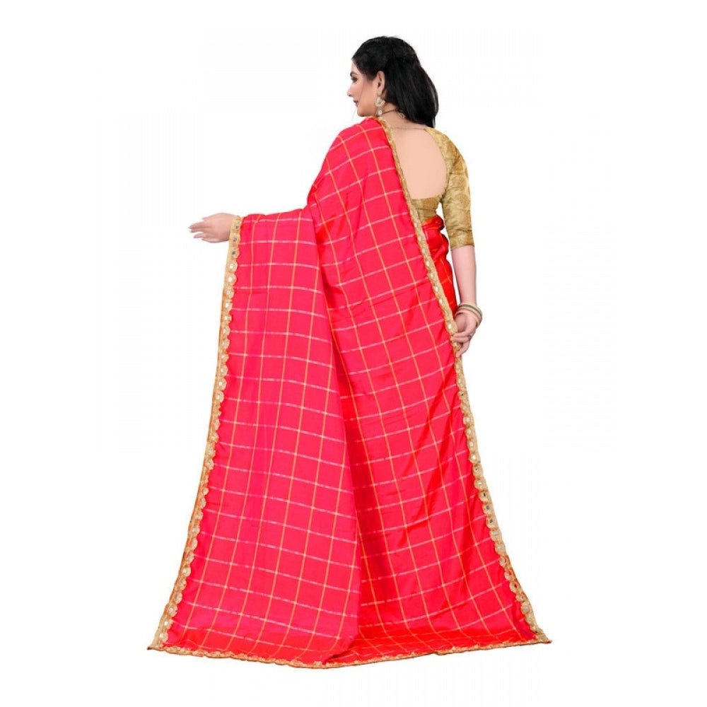 Amfyn Women's Sana Silk Saree With Blouse (Red, 5-6mtrs)