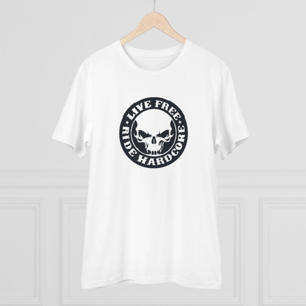 Amfyn Men's PC Cotton Bike Ride Design Printed T Shirt (Color: White, Thread Count: 180GSM)