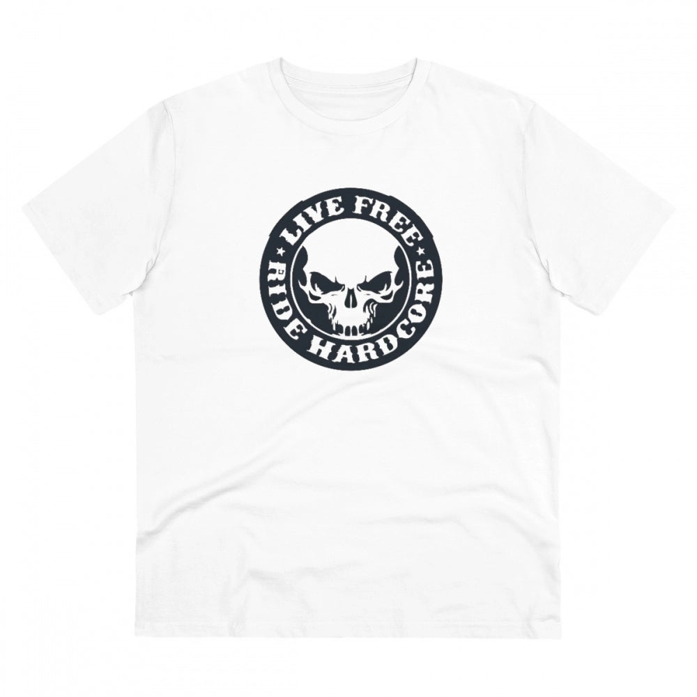 Amfyn Men's PC Cotton Bike Ride Design Printed T Shirt (Color: White, Thread Count: 180GSM)