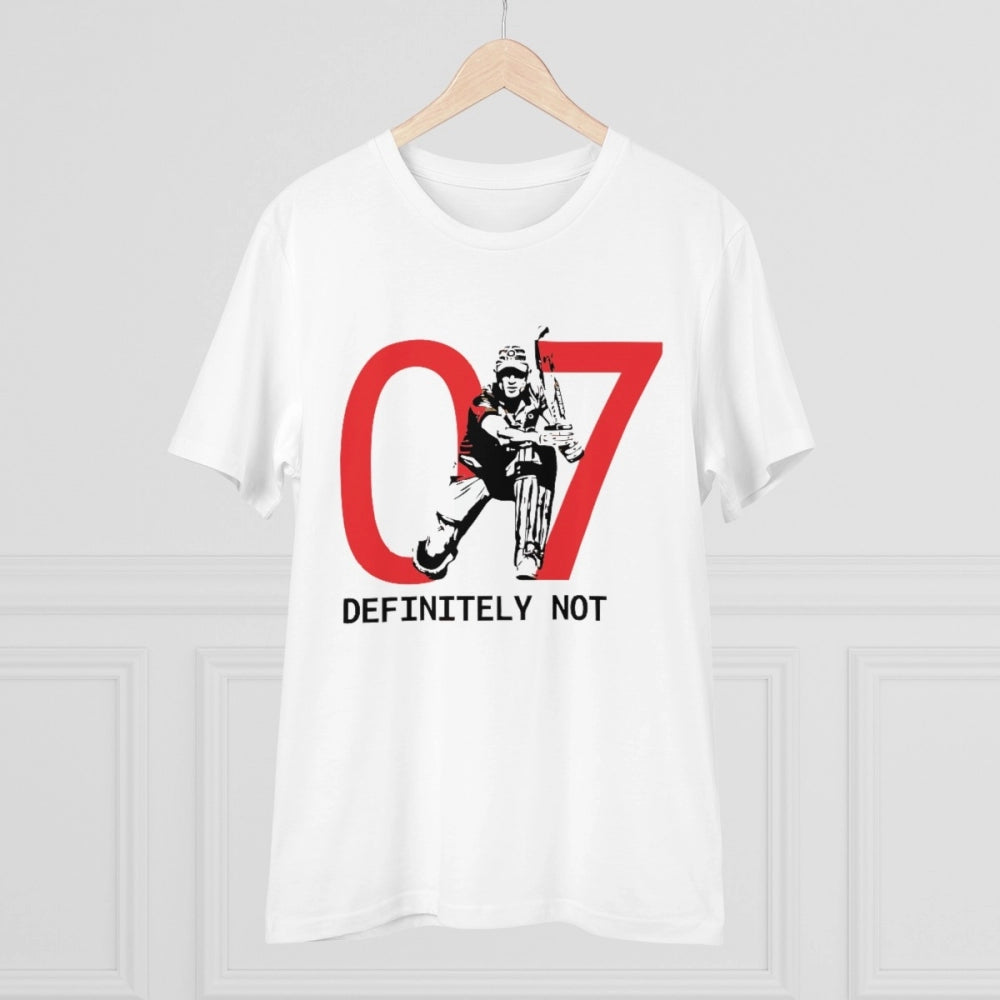Amfyn Men's PC Cotton Cricket Design Printed T Shirt (Color: White, Thread Count: 180GSM)