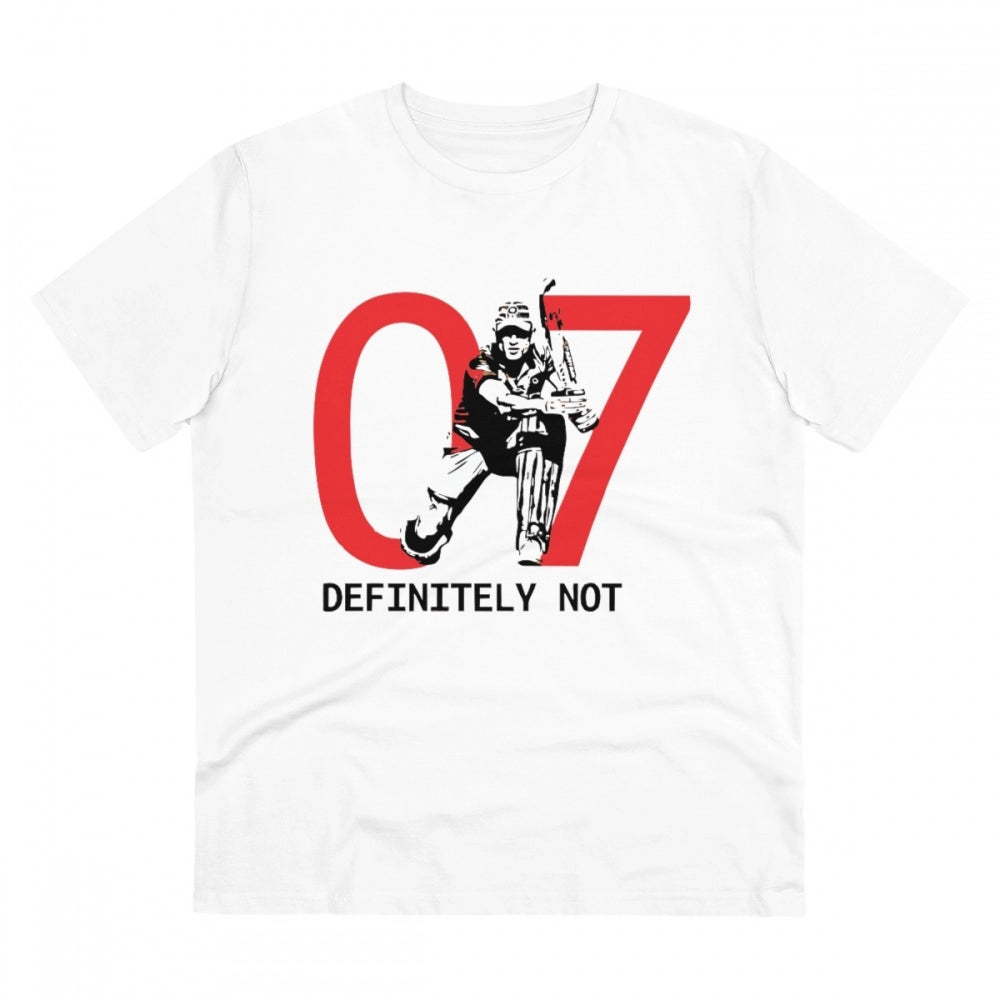 Amfyn Men's PC Cotton Cricket Design Printed T Shirt (Color: White, Thread Count: 180GSM)