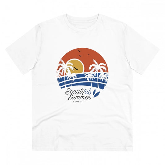 Amfyn Men's PC Cotton Beautiful Summer Printed T Shirt (Color: White, Thread Count: 180GSM)