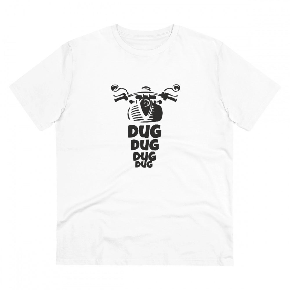 Amfyn Men's PC Cotton Bike Ride Design Printed T Shirt (Color: White, Thread Count: 180GSM)