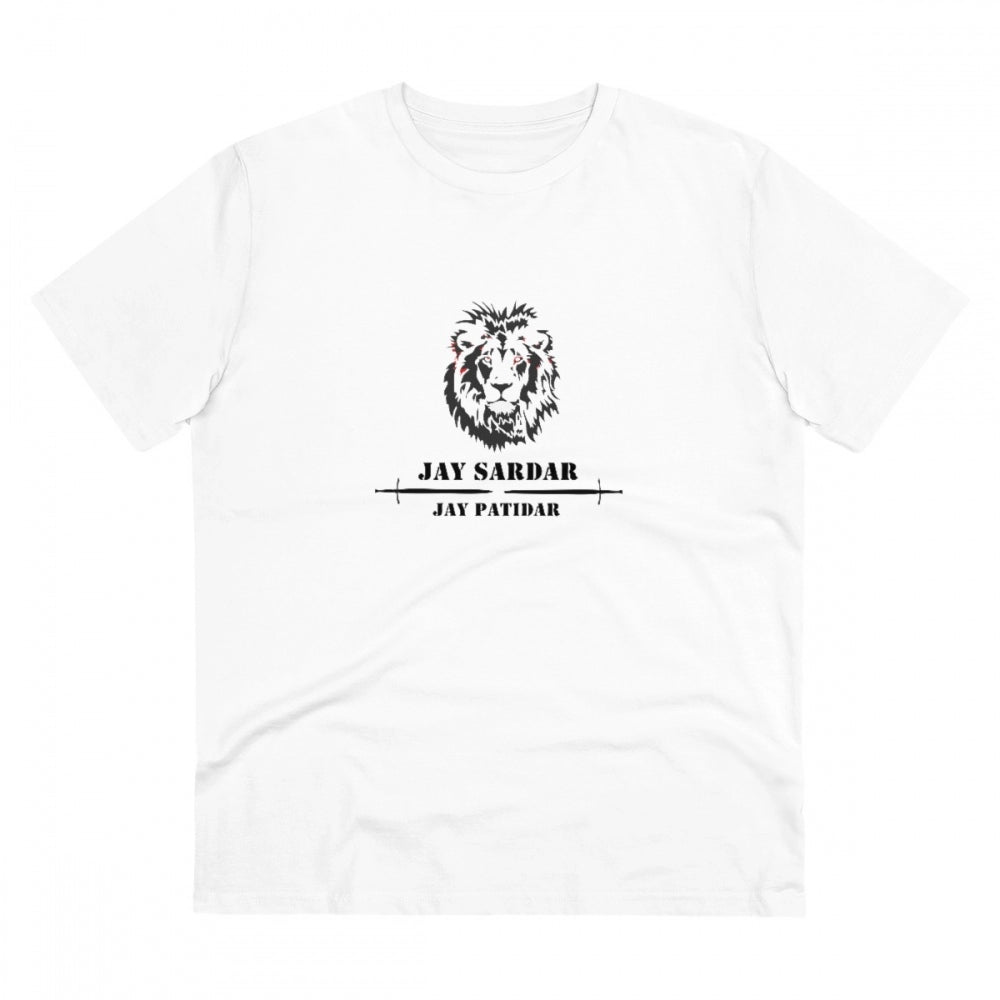 Amfyn Men's PC Cotton Jay Sardar Printed T Shirt (Color: White, Thread Count: 180GSM)