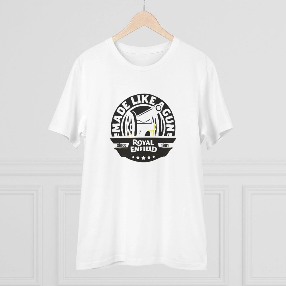 Amfyn Men's PC Cotton Bike Ride Design Printed T Shirt (Color: White, Thread Count: 180GSM)