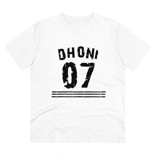 Amfyn Men's PC Cotton Cricket Design Printed T Shirt (Color: White, Thread Count: 180GSM)