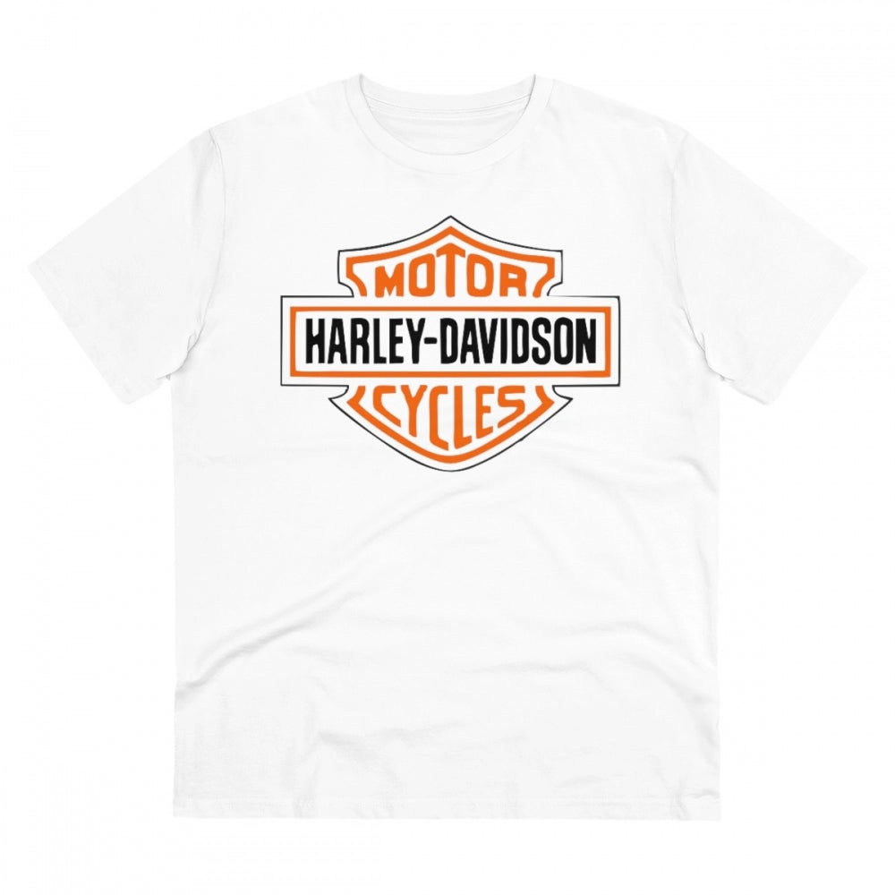 Amfyn Men's PC Cotton Bike Ride Design Printed T Shirt (Color: White, Thread Count: 180GSM)