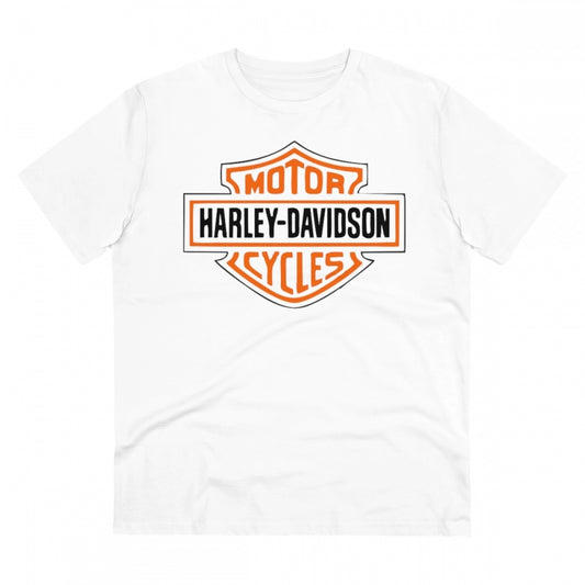 Amfyn Men's PC Cotton Bike Ride Design Printed T Shirt (Color: White, Thread Count: 180GSM)