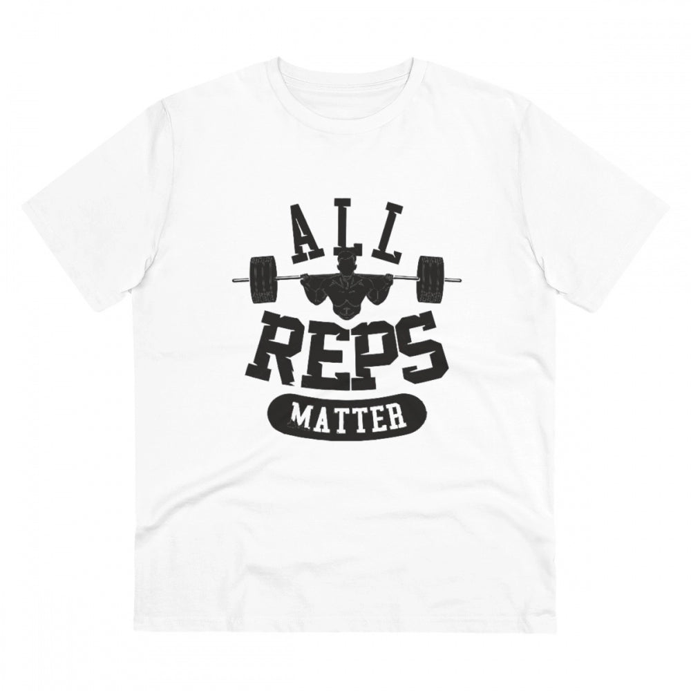 Amfyn Men's PC Cotton All Reps Matter Printed T Shirt (Color: White, Thread Count: 180GSM)