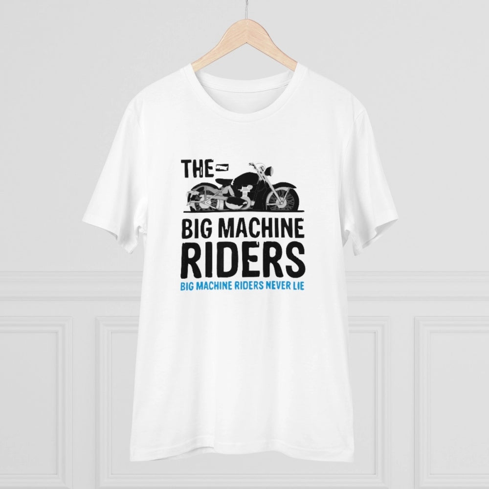 Amfyn Men's PC Cotton Bike Ride Design Printed T Shirt (Color: White, Thread Count: 180GSM)
