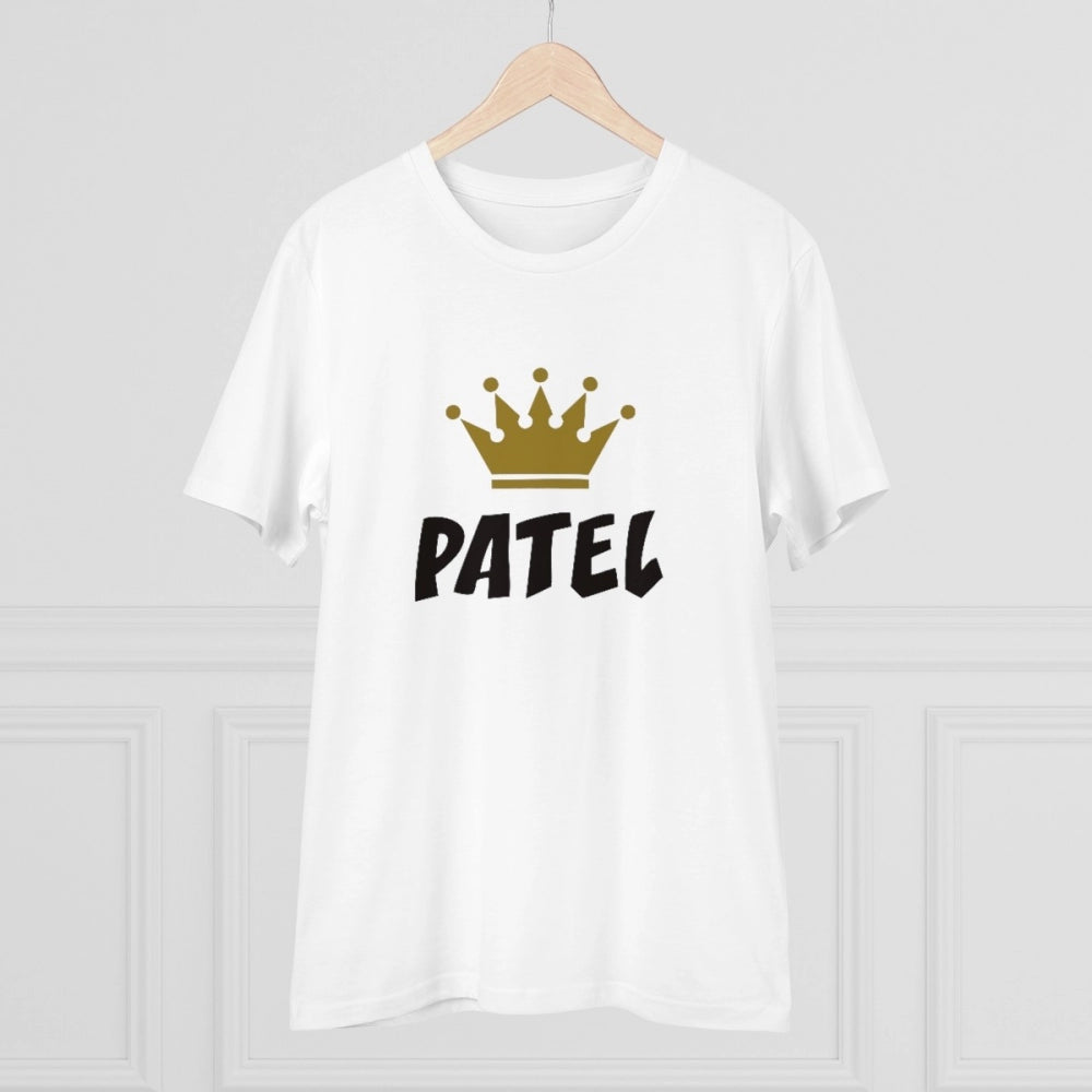 Amfyn Men's PC Cotton Patel Printed T Shirt (Color: White, Thread Count: 180GSM)
