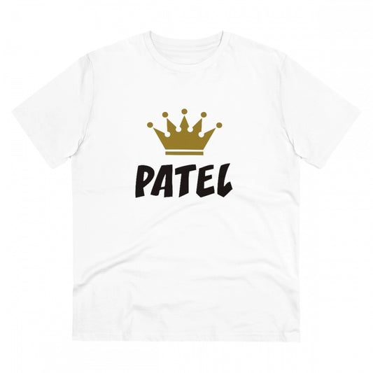 Amfyn Men's PC Cotton Patel Printed T Shirt (Color: White, Thread Count: 180GSM)