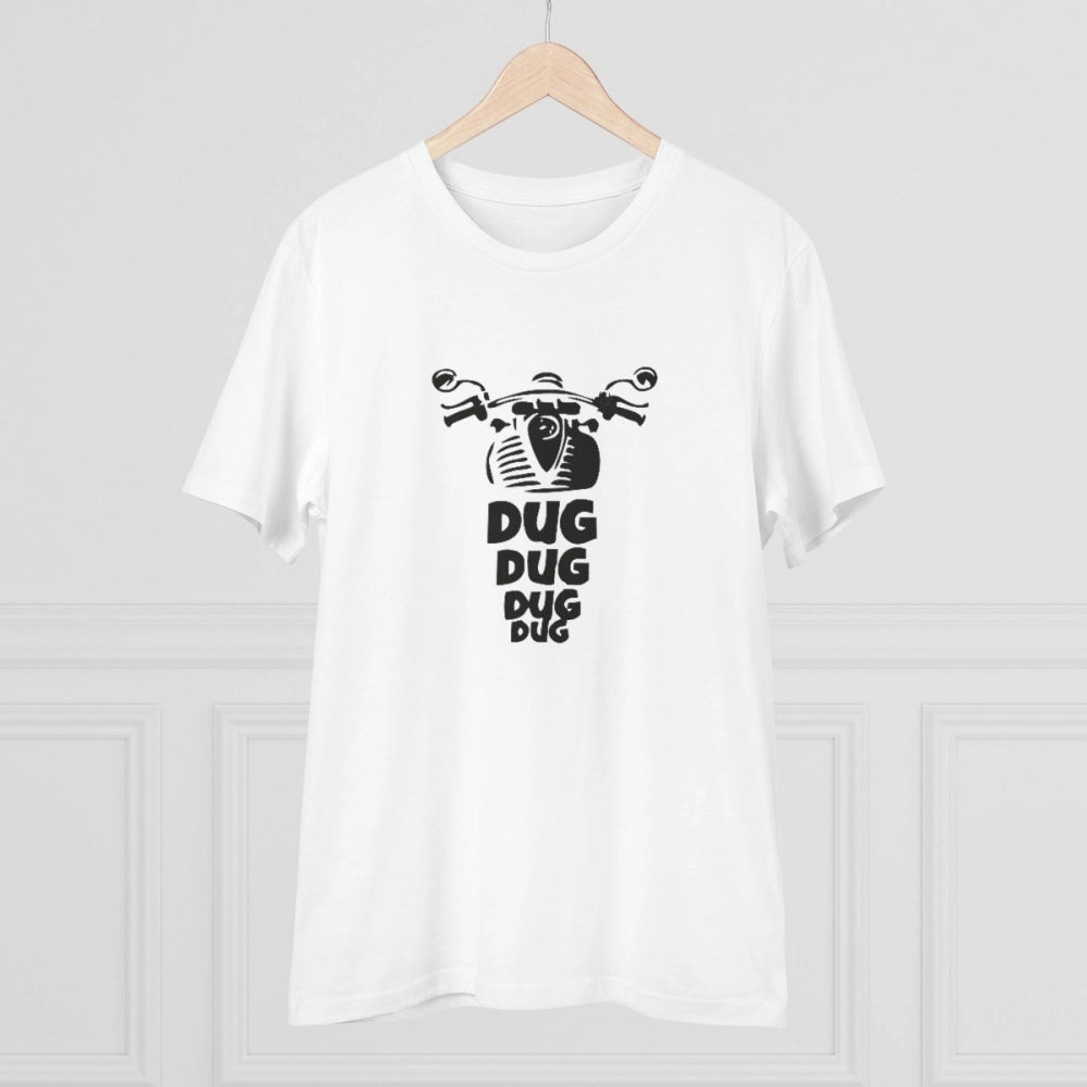 Amfyn Men's PC Cotton Bike Ride Design Printed T Shirt (Color: White, Thread Count: 180GSM)