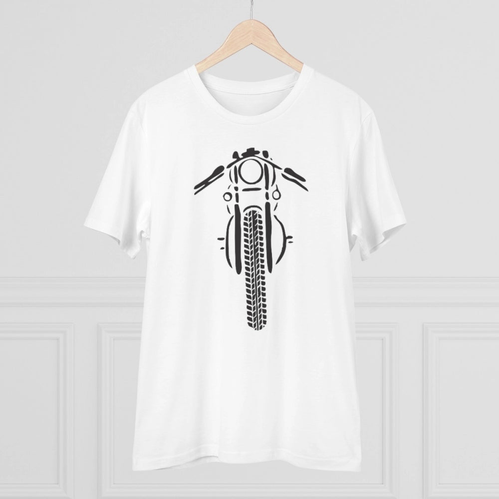 Amfyn Men's PC Cotton Bike Ride Design Printed T Shirt (Color: White, Thread Count: 180GSM)