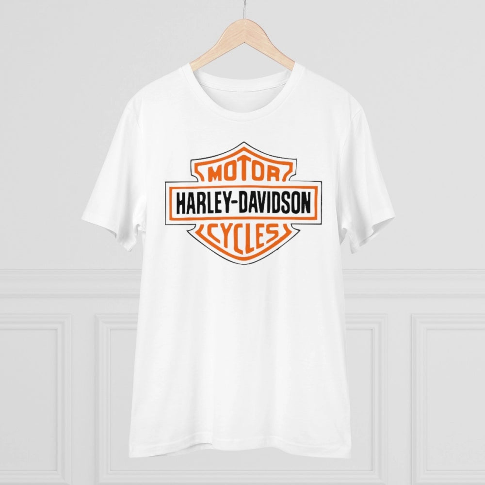 Amfyn Men's PC Cotton Bike Ride Design Printed T Shirt (Color: White, Thread Count: 180GSM)