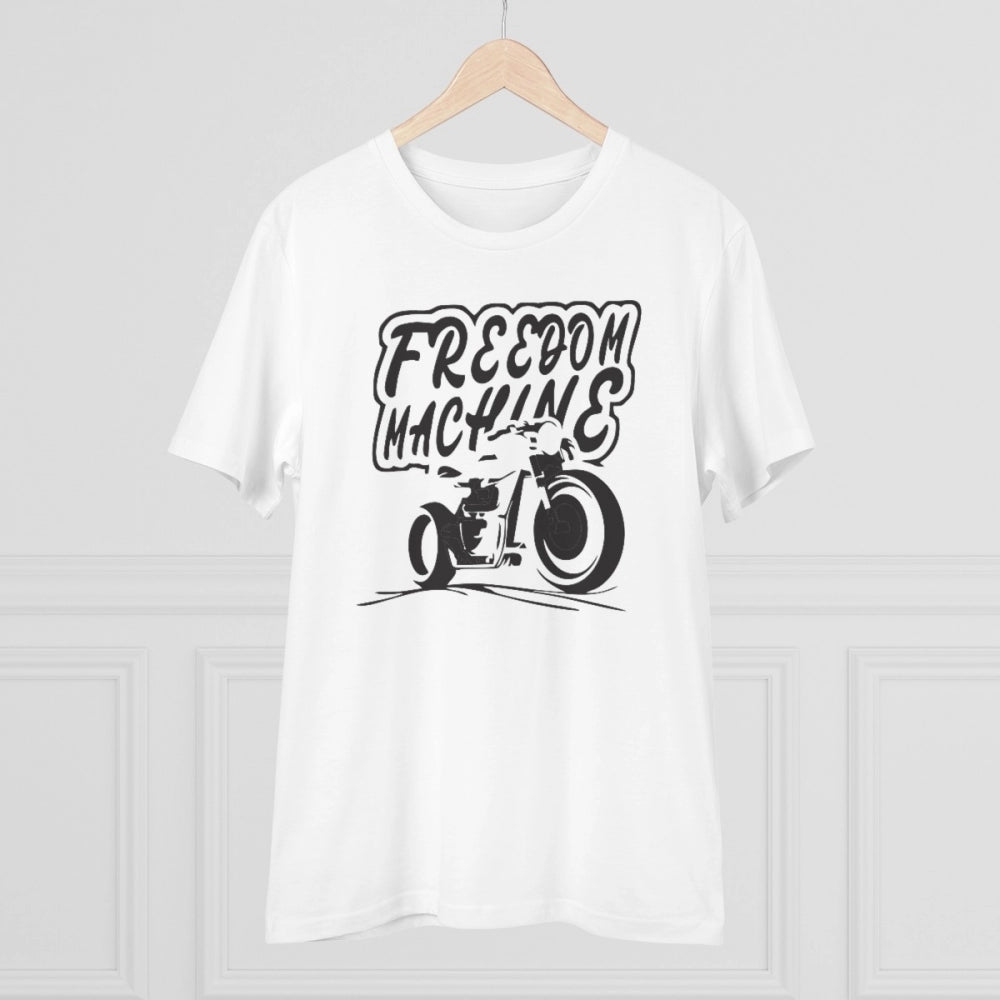 Amfyn Men's PC Cotton Bike Ride Design Printed T Shirt (Color: White, Thread Count: 180GSM)