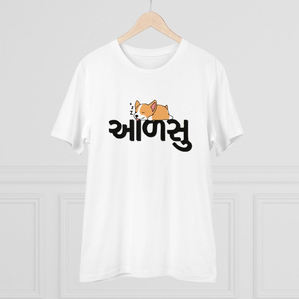 Amfyn Men's PC Cotton Aadsu Printed T Shirt (Color: White, Thread Count: 180GSM)