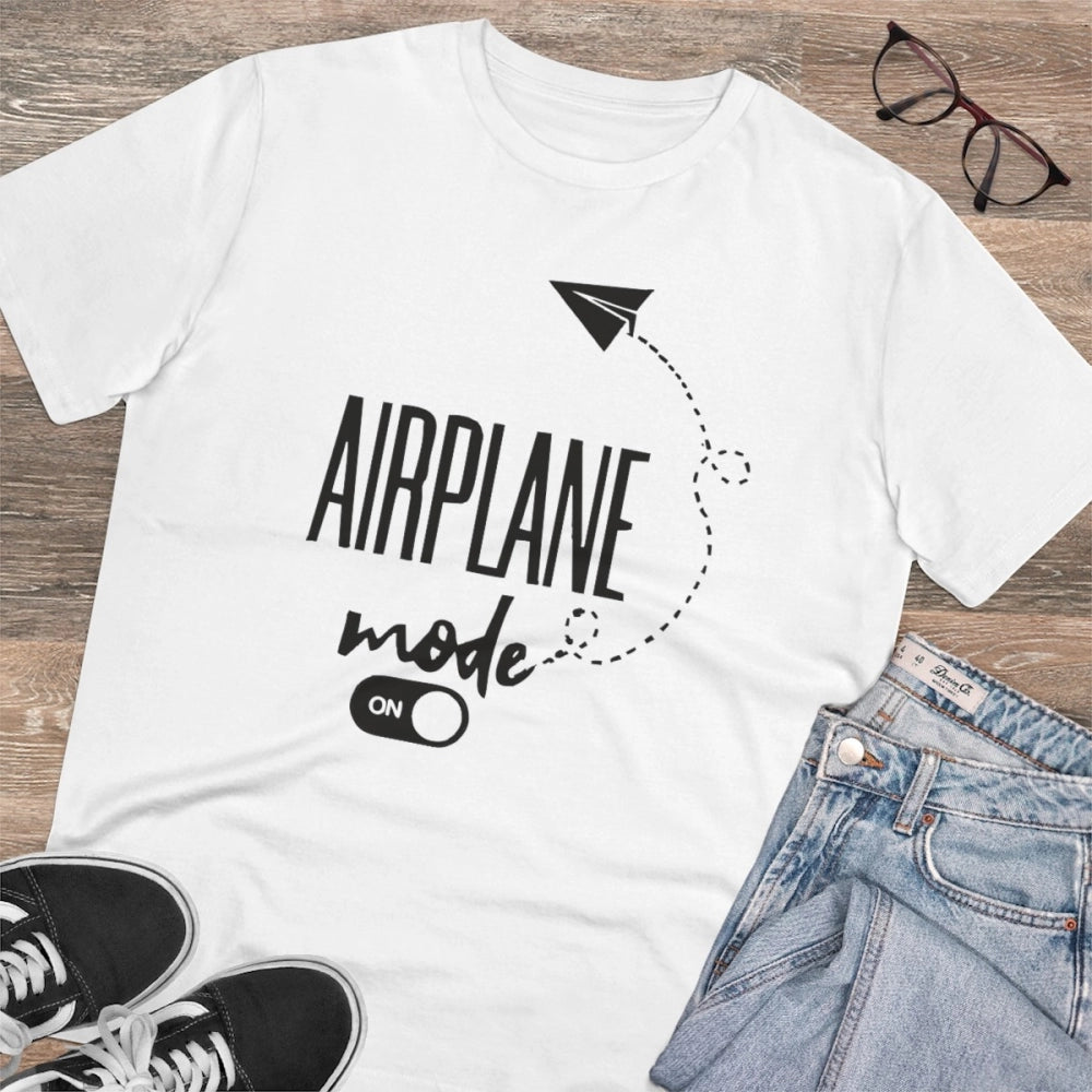 Amfyn Men's PC Cotton Explore The Unseen Printed T Shirt (Color: White, Thread Count: 180GSM)