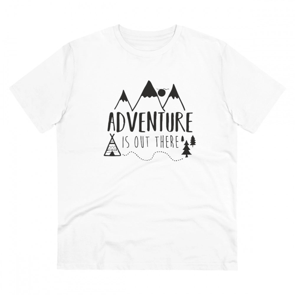 Amfyn Men's PC Cotton Explore The Unseen Printed T Shirt (Color: White, Thread Count: 180GSM)