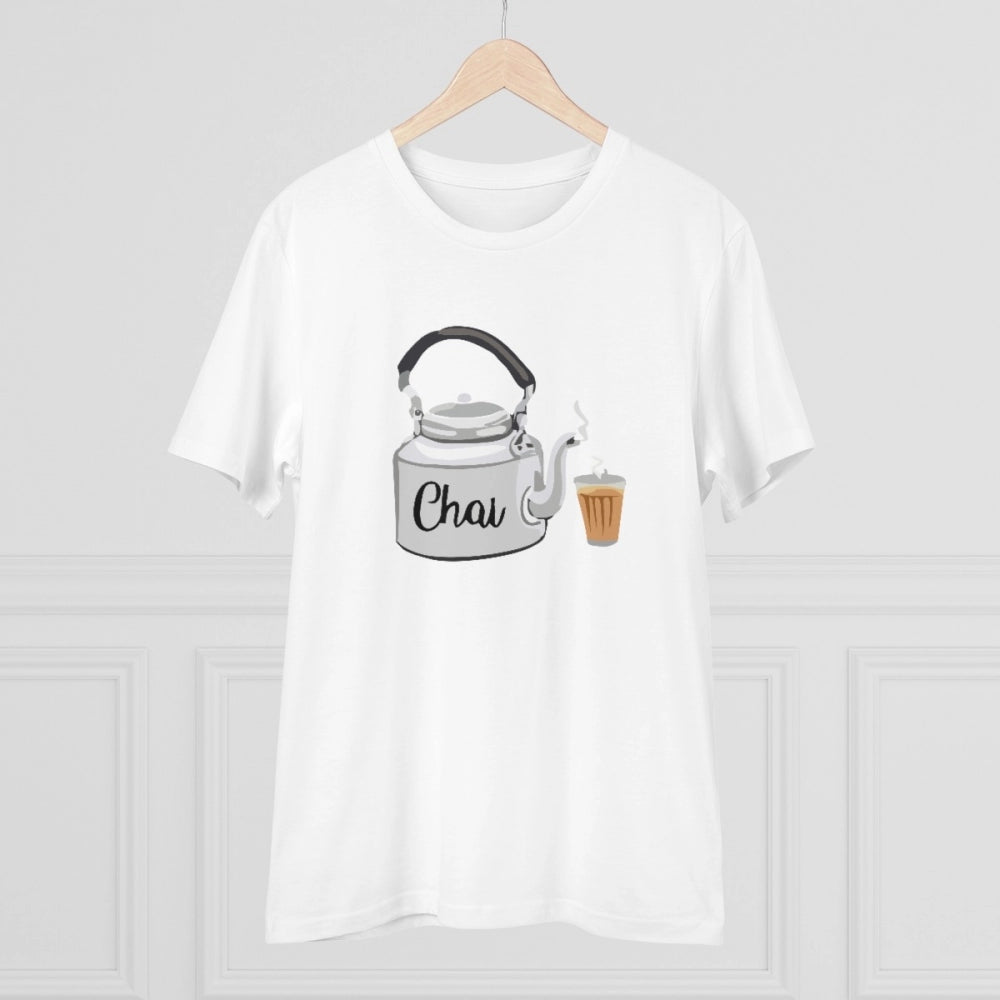 Amfyn Men's PC Cotton Marathi Desing Printed T Shirt (Color: White, Thread Count: 180GSM)