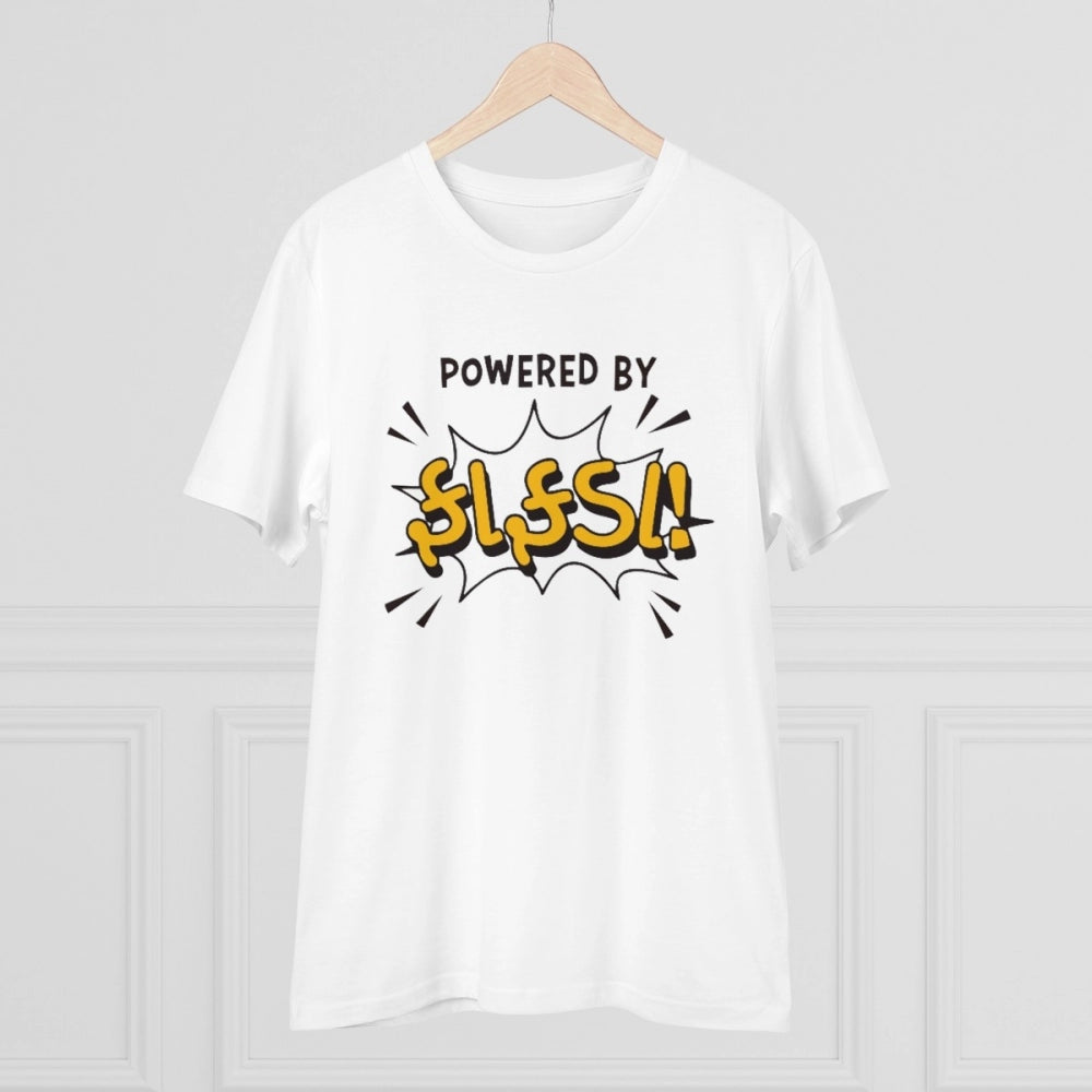 Amfyn Men's PC Cotton Powered Bt Fafda Printed T Shirt (Color: White, Thread Count: 180GSM)