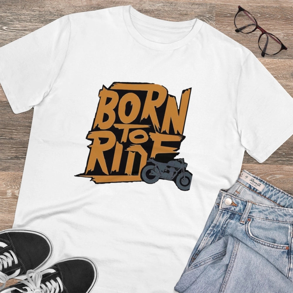 Amfyn Men's PC Cotton Explore The Unseen Printed T Shirt (Color: White, Thread Count: 180GSM)