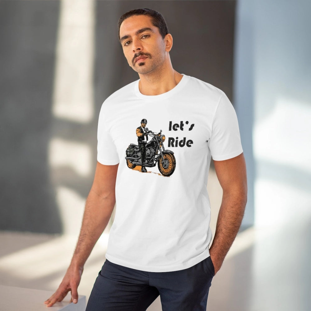 Amfyn Men's PC Cotton Explore The Unseen Printed T Shirt (Color: White, Thread Count: 180GSM)