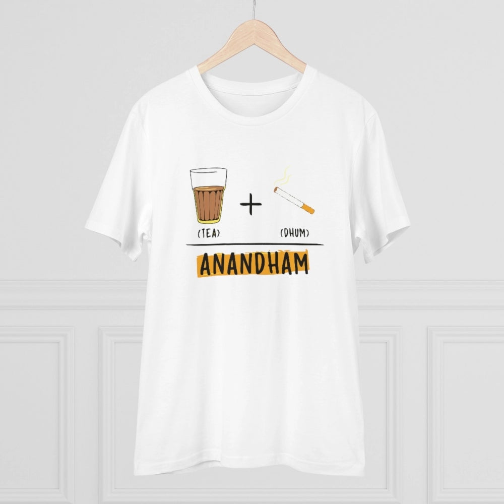 Amfyn Men's PC Cotton Telugu Desing Printed T Shirt (Color: White, Thread Count: 180GSM)