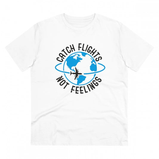 Amfyn Men's PC Cotton Explore The Unseen Printed T Shirt (Color: White, Thread Count: 180GSM)