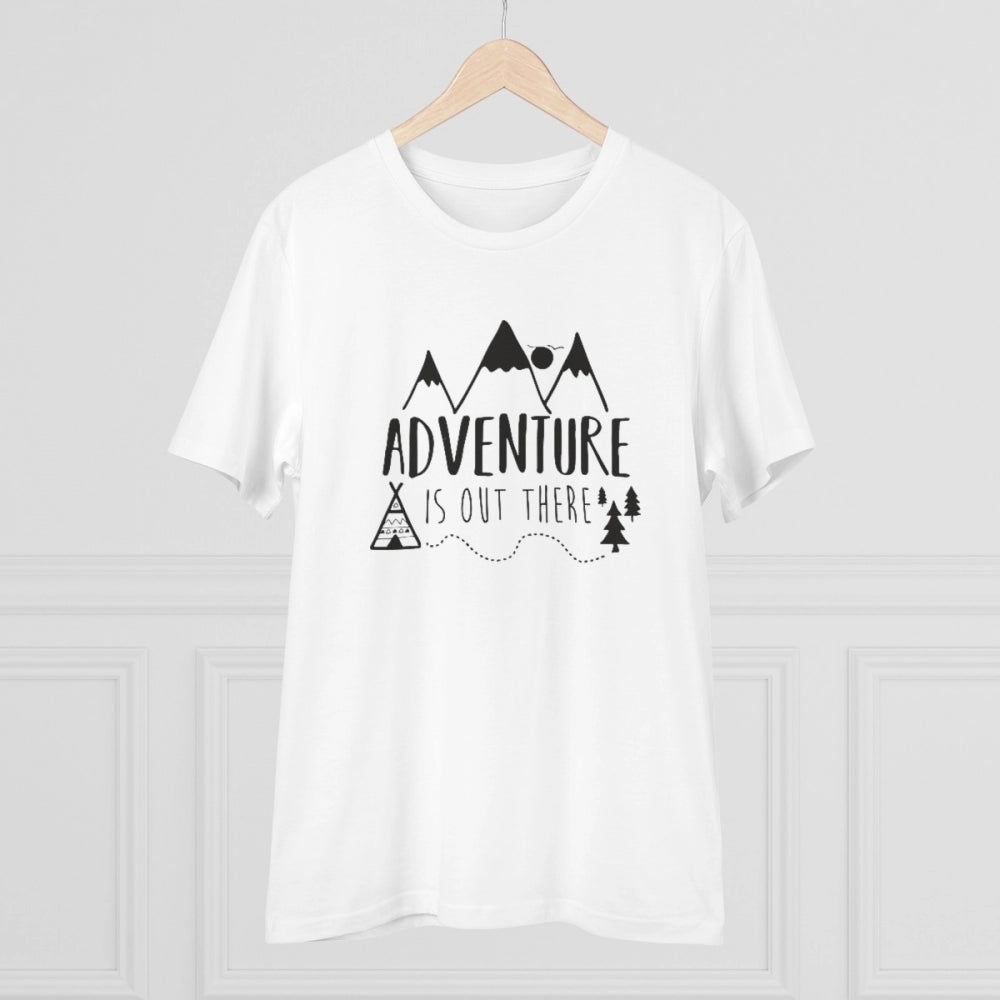 Amfyn Men's PC Cotton Explore The Unseen Printed T Shirt (Color: White, Thread Count: 180GSM)
