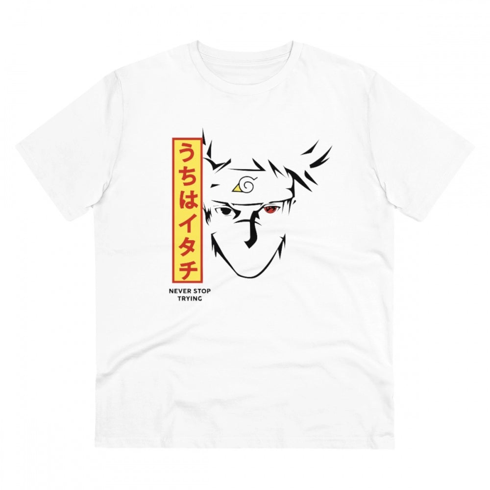 Amfyn Men's PC Cotton Kunffo Printed T Shirt (Color: White, Thread Count: 180GSM)