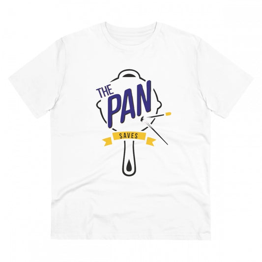 Amfyn Men's PC Cotton The Pan Pubg Printed T Shirt (Color: White, Thread Count: 180GSM)