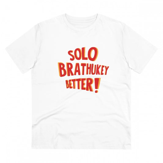 Amfyn Men's PC Cotton Telugu Desing Printed T Shirt (Color: White, Thread Count: 180GSM)