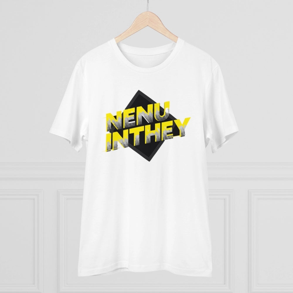 Amfyn Men's PC Cotton Telugu Desing Printed T Shirt (Color: White, Thread Count: 180GSM)