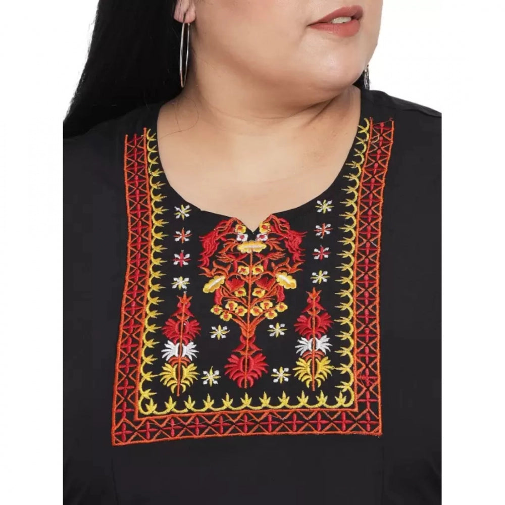 Amfyn Women's Fit And Flare Black Dress (Color:Black, Material:Polyester)