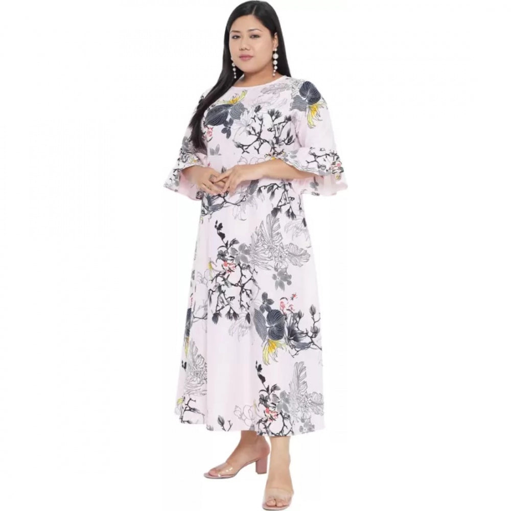 Amfyn Women's Fit And Flare White Dress (Color:White, Material:Polyester)