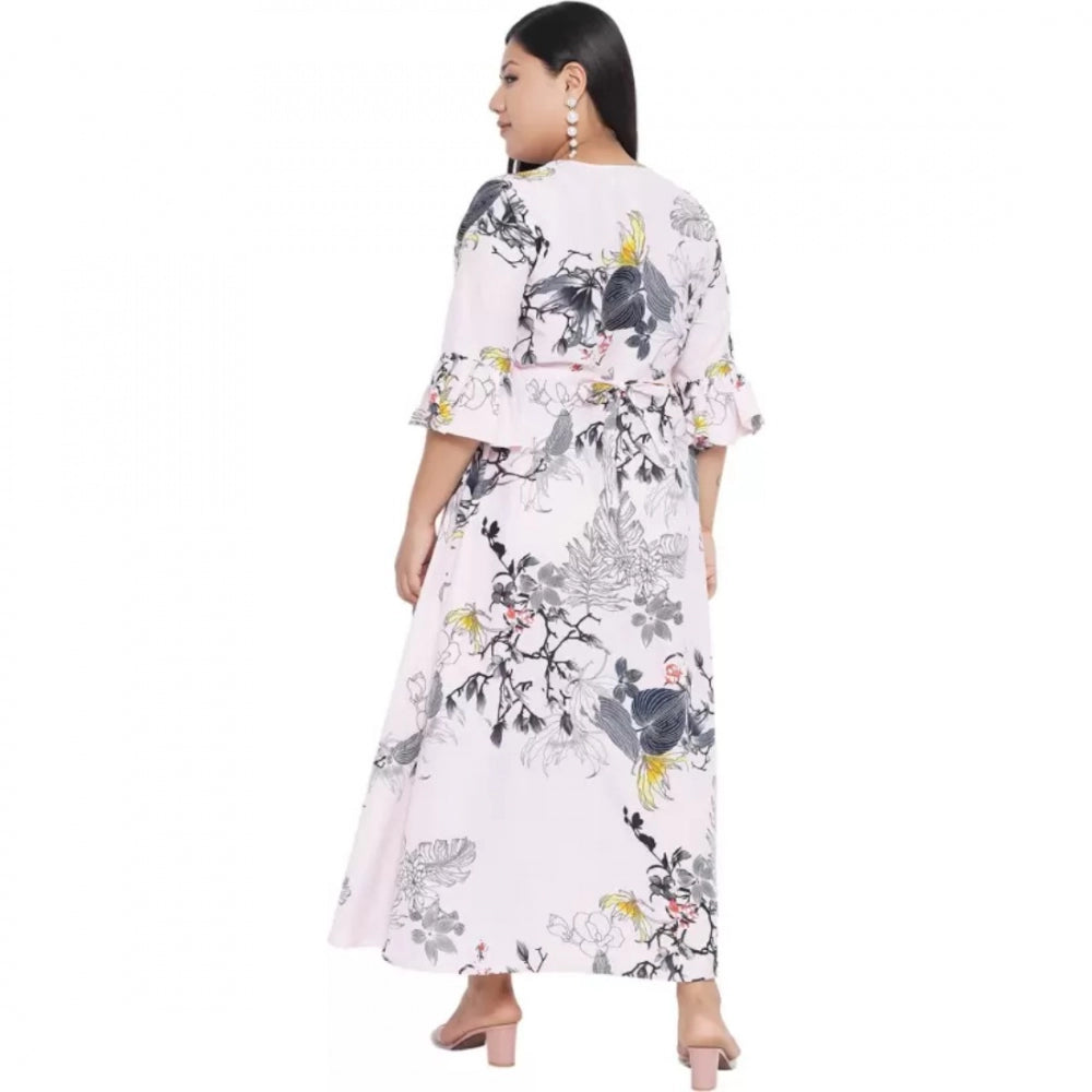 Amfyn Women's Fit And Flare White Dress (Color:White, Material:Polyester)