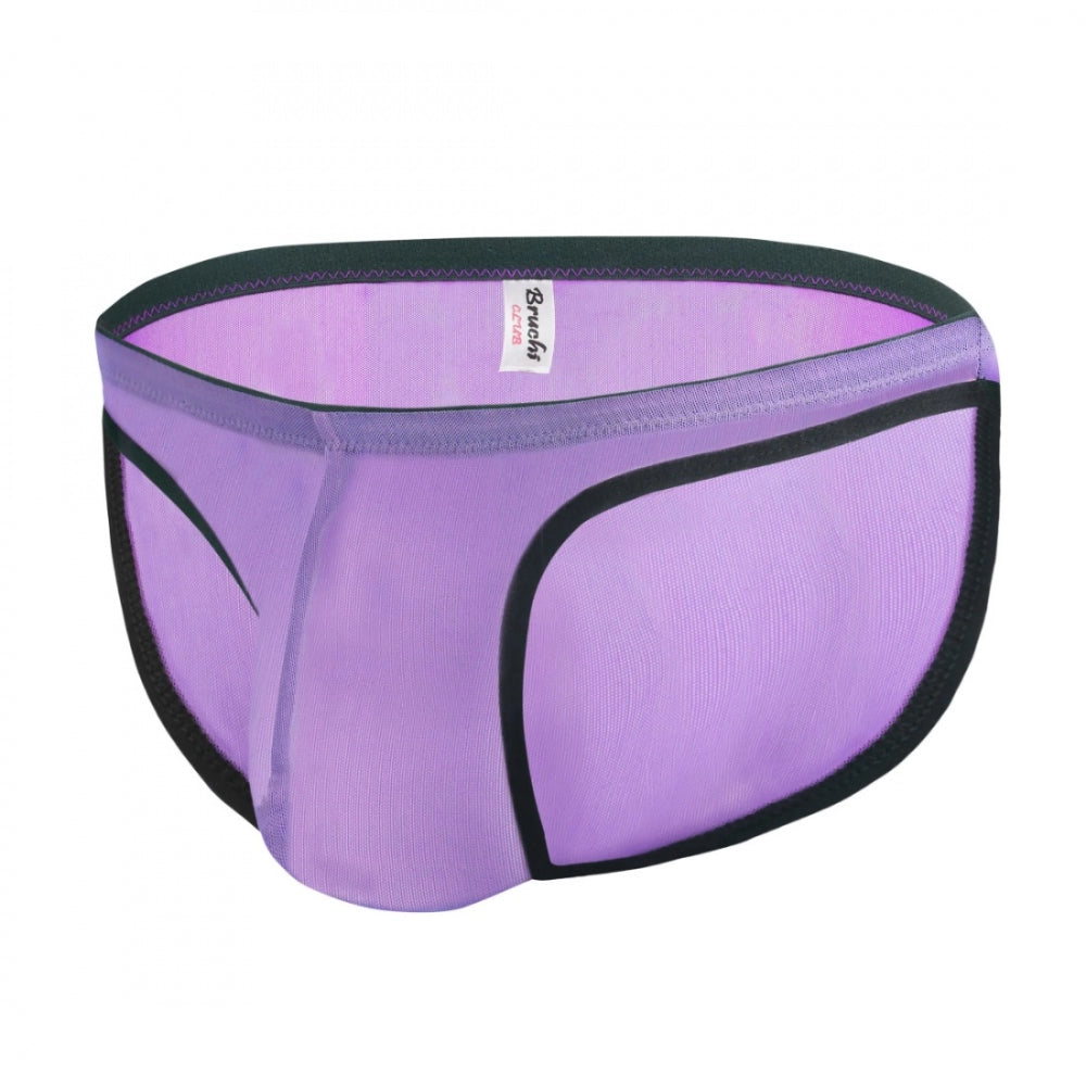Amfyn Men's Mesh Power Net Transparent Sexy Brief Underwear (Ultra Violet)