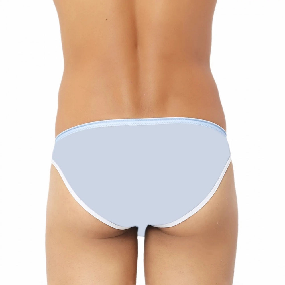 Amfyn Men's Mesh Sheer Power Net Fabric Sexy Transparent Brief Underwear (Sky Blue)