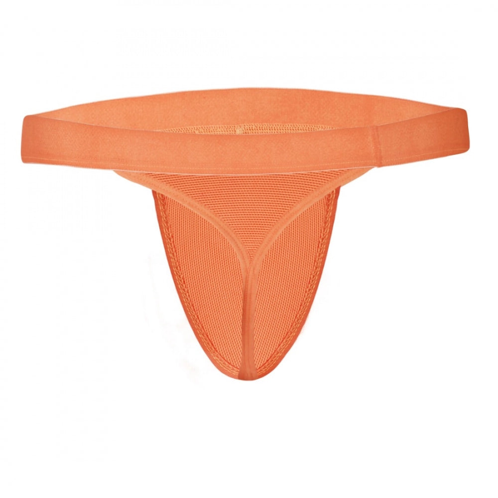 Amfyn Men's Nylon String Side Briefs Underwear (Tiger Orange)