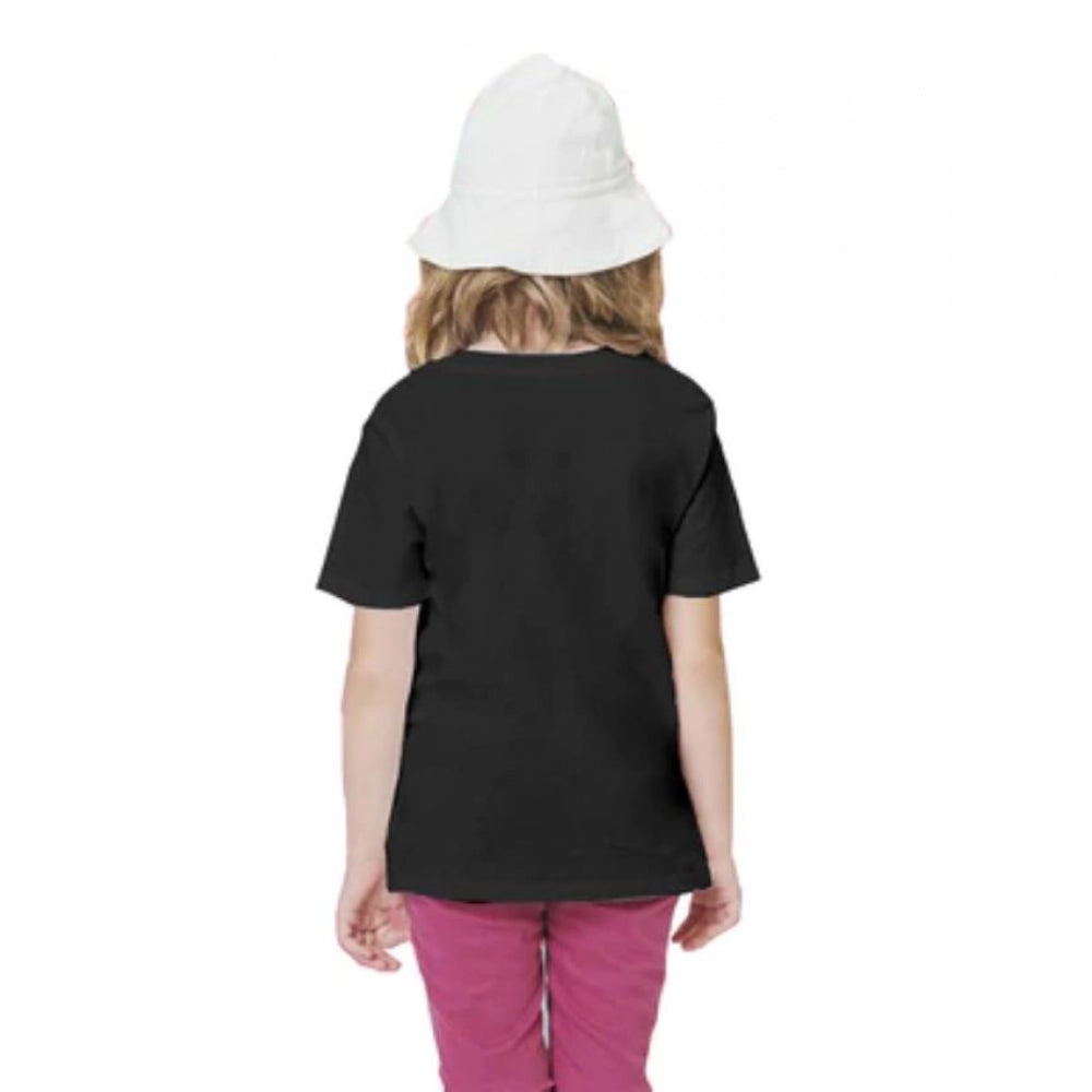Amfyn Girls Cotton Rowdy Baby Half Sleeve TShirt (Black)