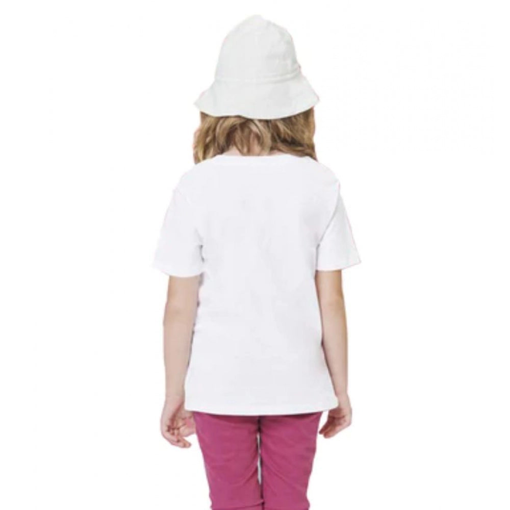 Amfyn Girls Cotton Baby Shark Half Sleeve TShirt (White)