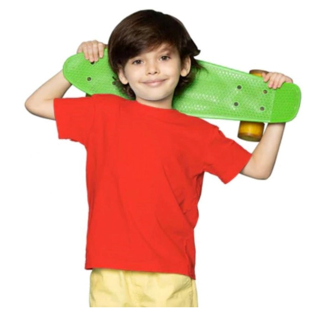 Amfyn Boys Cotton Plain Half Sleeve TShirt (Red)
