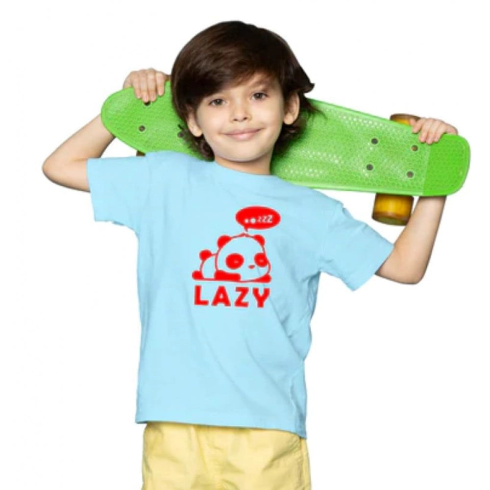 Amfyn Boys Cotton Lazy Half Sleeve TShirt (Sky Blue)