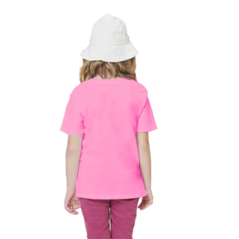 Amfyn Girls Cotton Baby Shark Half Sleeve TShirt (Pink)