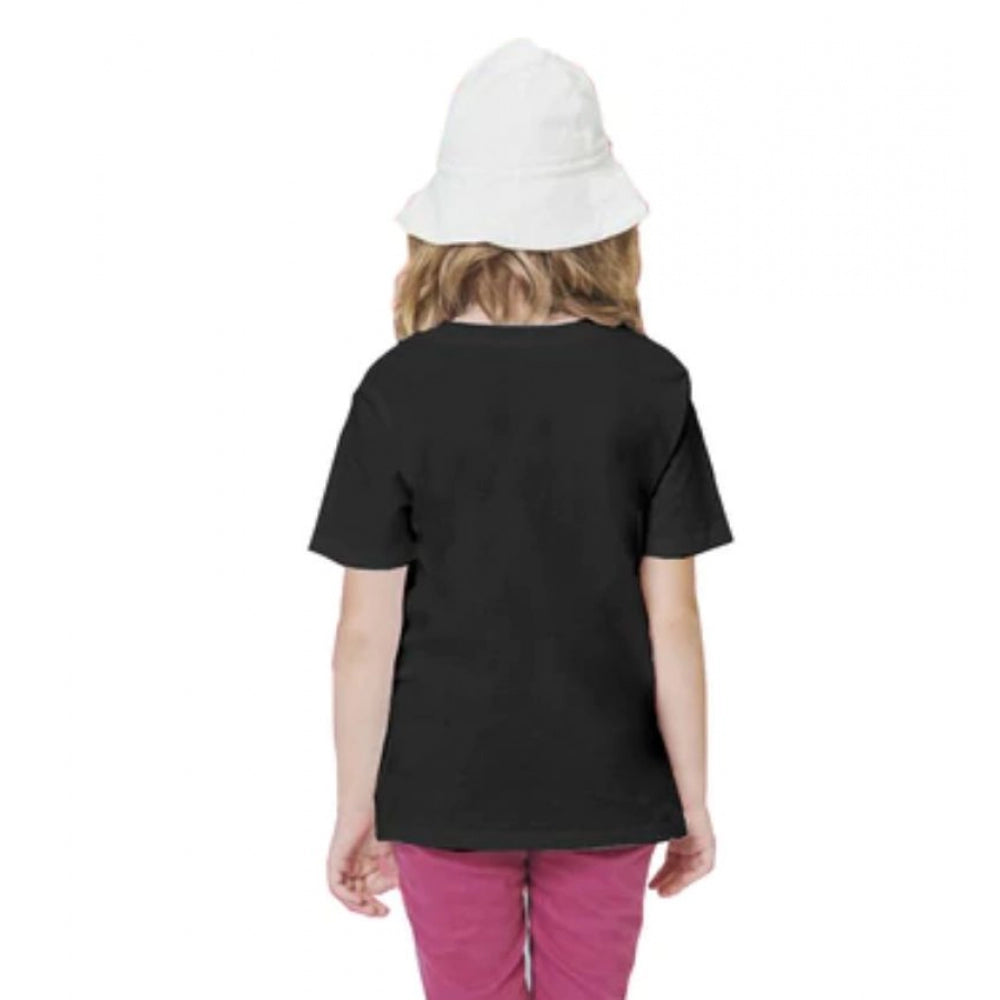 Amfyn Girls Cotton Baby Shark Half Sleeve TShirt (Black)