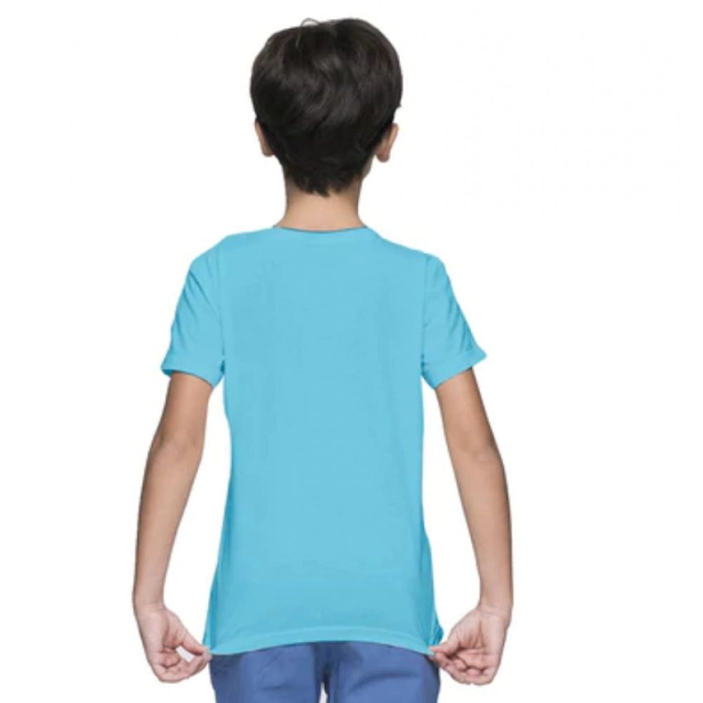 Amfyn Boys Cotton Baby Shark Half Sleeve TShirt (Blue)